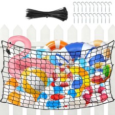 Pool Storage Net for Floats, Heavy Duty Elastic Pool Storage Organizer with H...