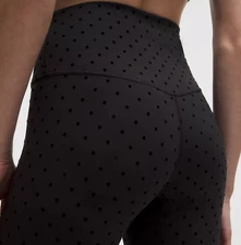 SAME DAY SHIP LULULEMON Align High-Rise Pant 28" Flocked  Polka Flock Black NWT