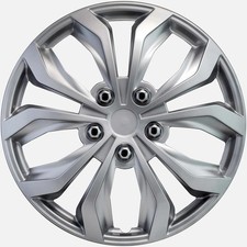 New - 14 Silver Abs Plastic Universal Premium Hubcap Wheel Covers - Set Of 4