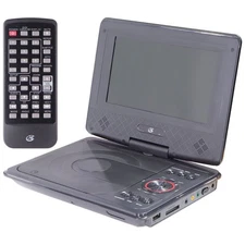 GPX 7-inch Standard Portable DVD Player with Remote - USB-A/SD Card/AV IN/AV OUT
