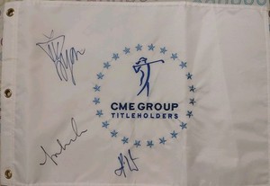 CME Group Title Holders Autographed White Flag ( Michelle Wie)+ 2 Others