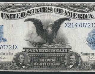 BEAUTIFUL SOLID X BLOCK TAHEE/BURKE 1899 $1 BLACK EAGLE NO PINHOLES OR TEARS