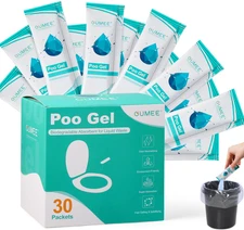 OUMEE Portable Toilet Gel 30 Pack, Camping Powder for Potty Bags, Eco-Friendly