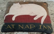 Cat Nap Inn Manual Woodworkers & Weavers NC  Rectangle Pillow 17" x 12.5"
