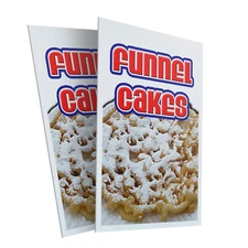 Funnel Cakes 24" x 36" 2 Pack Of Store Sign Plastic Or Decal