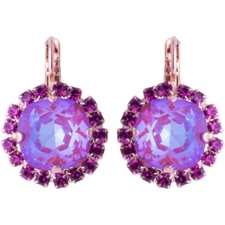 Mariana Roxanne Cushion Cut Sun Kissed Blush Fuchsia Rose Gold Earrings 1166 NWT