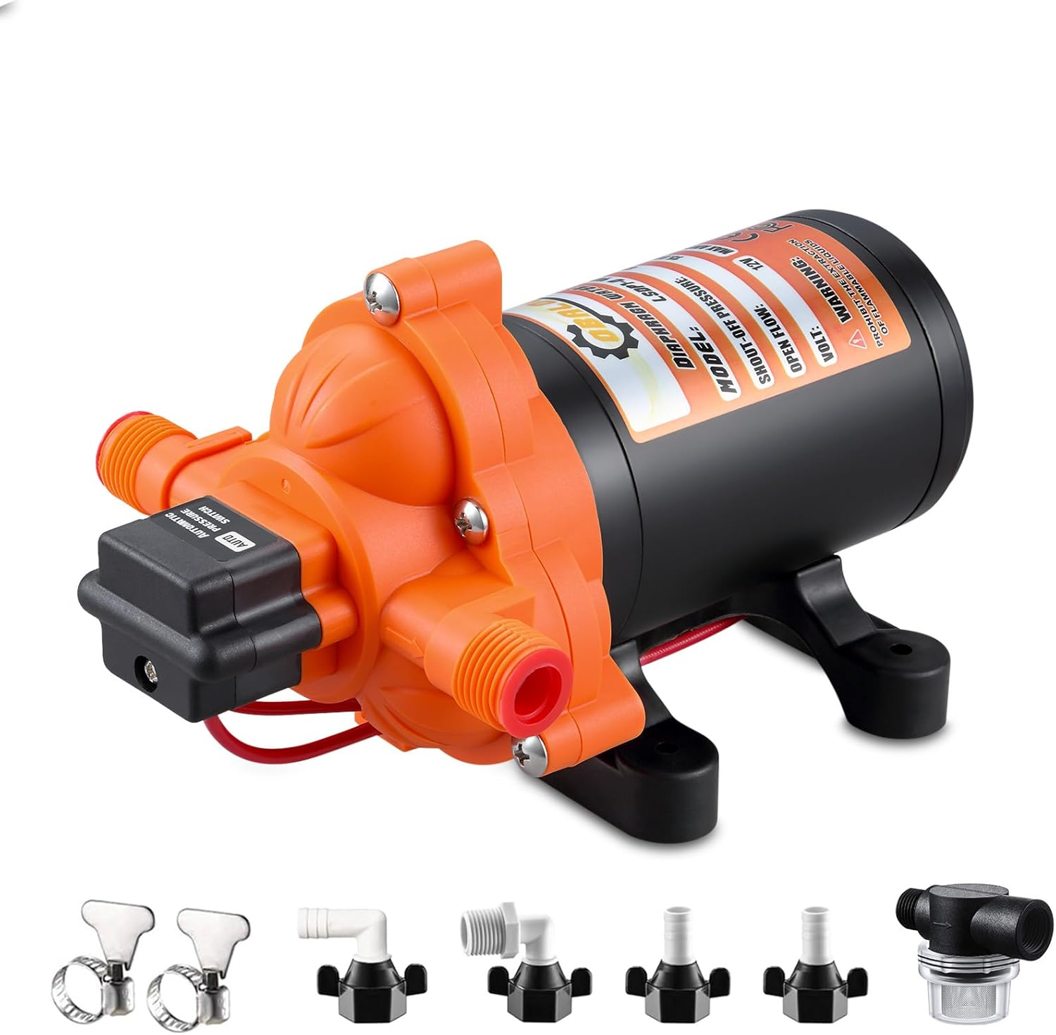 4048-153-E75 Water Pump, Fresh Water Pump with Silent and Self-Priming, 12V,4.0G