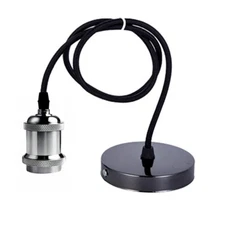 E27 Pendant Lamp Socket Vintage Holder Light Fixture Adjustable Wire for Bars