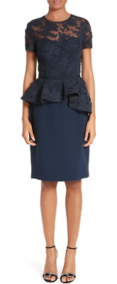double peplum dress Liliana Double Layer Peplum Dress in Black  Des Kohan