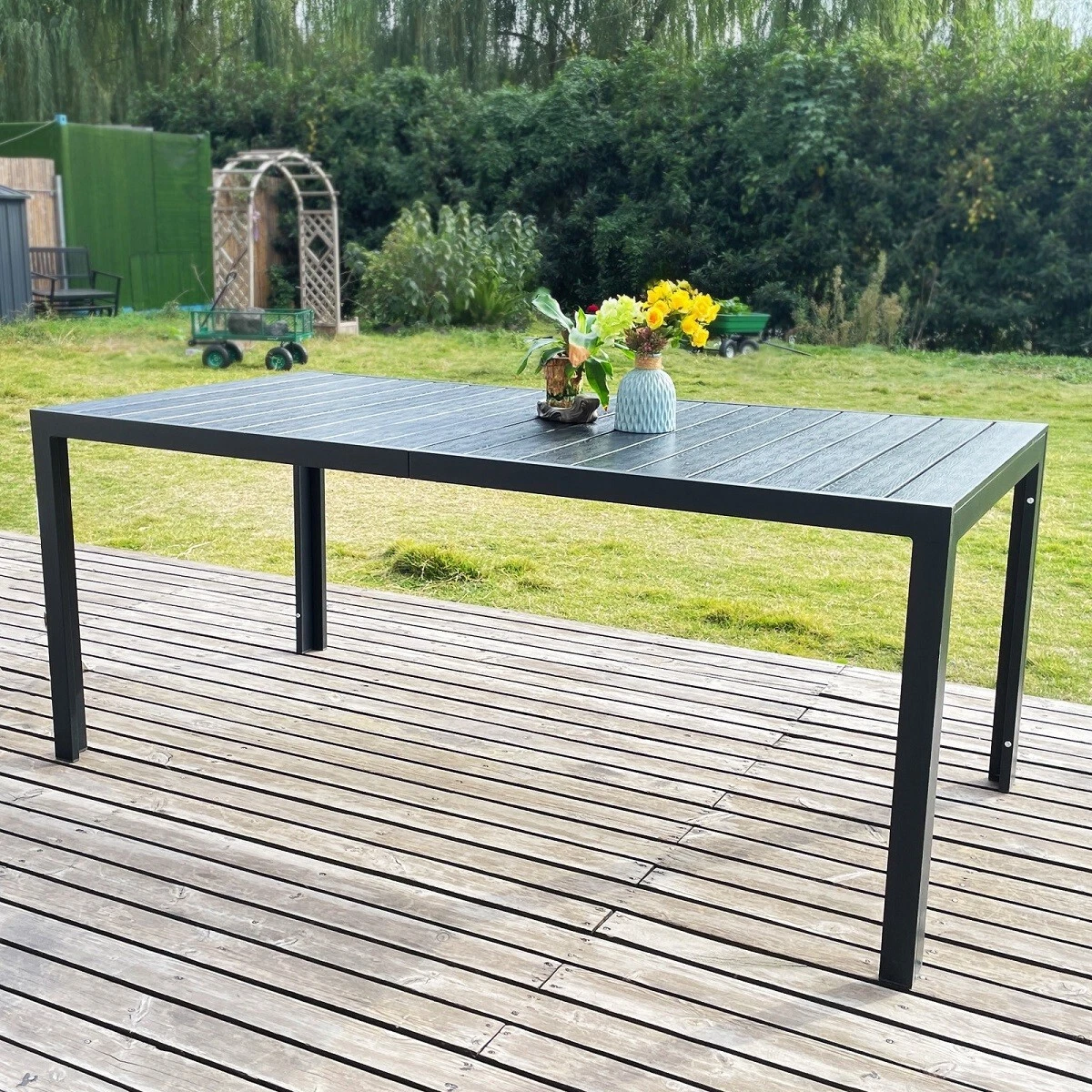 Black aluminum outdoor dining table new arrivals