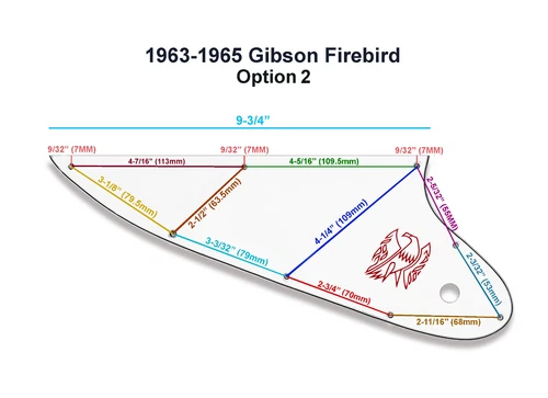 Parchment 3 Ply Pickguard for 1963-1965 Gibson Firebird + Firebird Decal