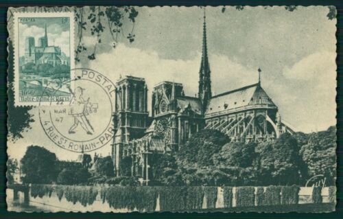 FRANCE MK 1947 PARIS NOTRE DAME CATHEDRAL CHURCH CARTE MAXIMUM CARD MC ei06 - Picture 1 of 2