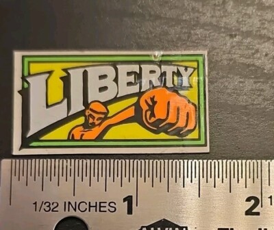 スケートボード Liberty vtg skateboard sticker Liberty Skateboard Shop Neon Orange Fist 80's Vintage