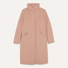 Aritzia Wilfred Pink Cocoon Coat Alpaca Wool Blend Size Small