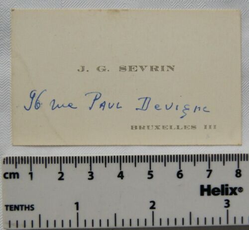 Vintage visiting card - J. G. Sevrin, Bruxelles III - Picture 1 of 1