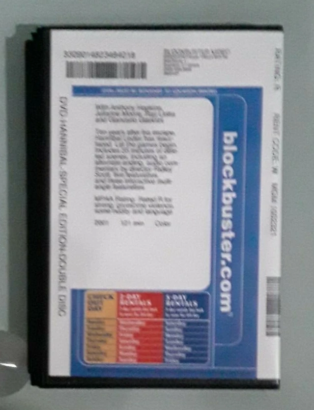 BLOCKBUSTER VIDEO RENTAL branford ct DVD HANNIBAL special edition Foto 2 de 3