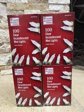 Home Accents Holiday 4 Box 100 Ct Clear Incandescent Mini Lights 20 Ft Length