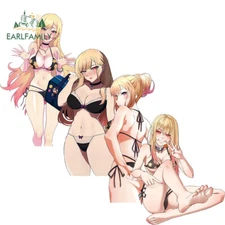 EARLFAMILY 5.1" Sexy Marin Bikini Anime Car Decal Vinyl Motorcycle Trunk Sticker