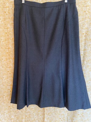 NEW BASLER gray wool skirt, EU 44, US 12-14; 30” long, orig $398