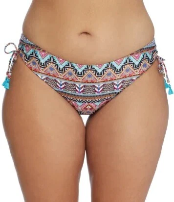 Panache BOHO PRINT Eclectic Boho Side Tie Bikini Swim Bottom, US X-Large