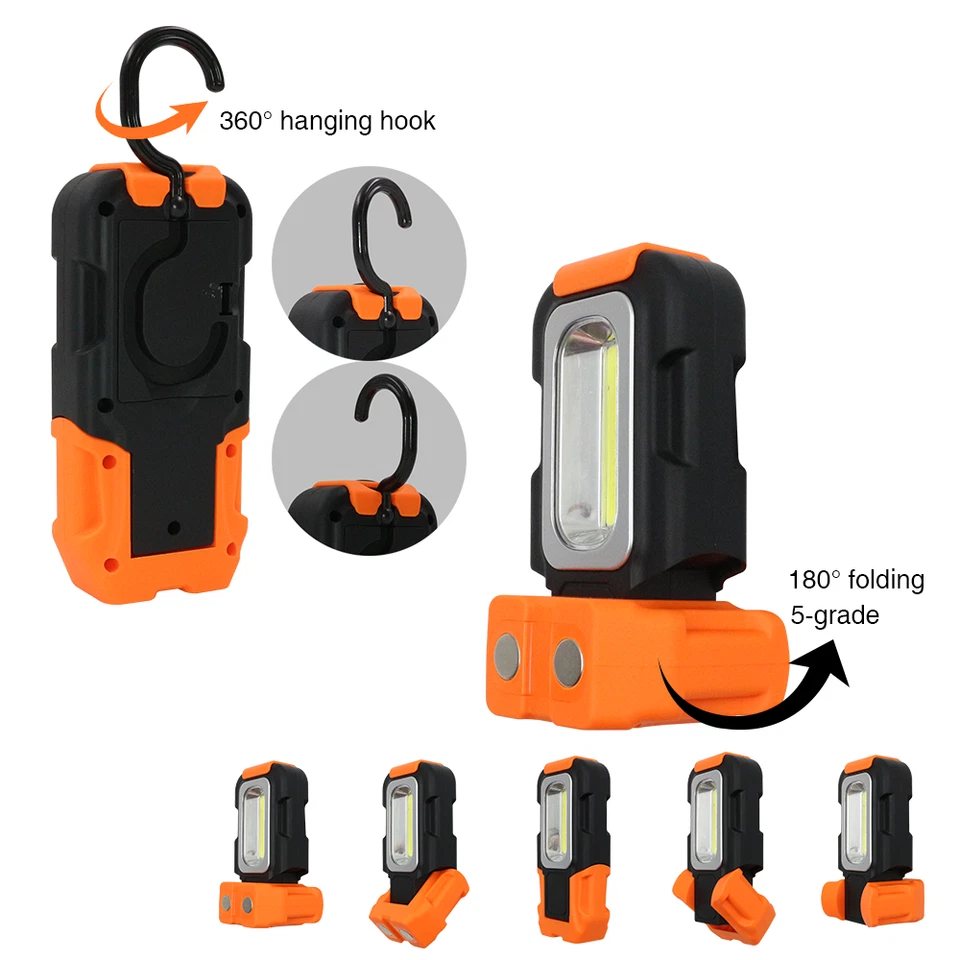 2 PACK Portable LED Work Light, Multi-use COB Flashlight, Battery-operated 5000K - Image 2 of 4