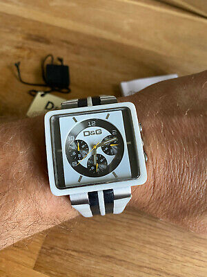D&G Dolce Gabbana Time Black White Corian Steel Leather Unisex Gents  WatchDW0066 | eBay