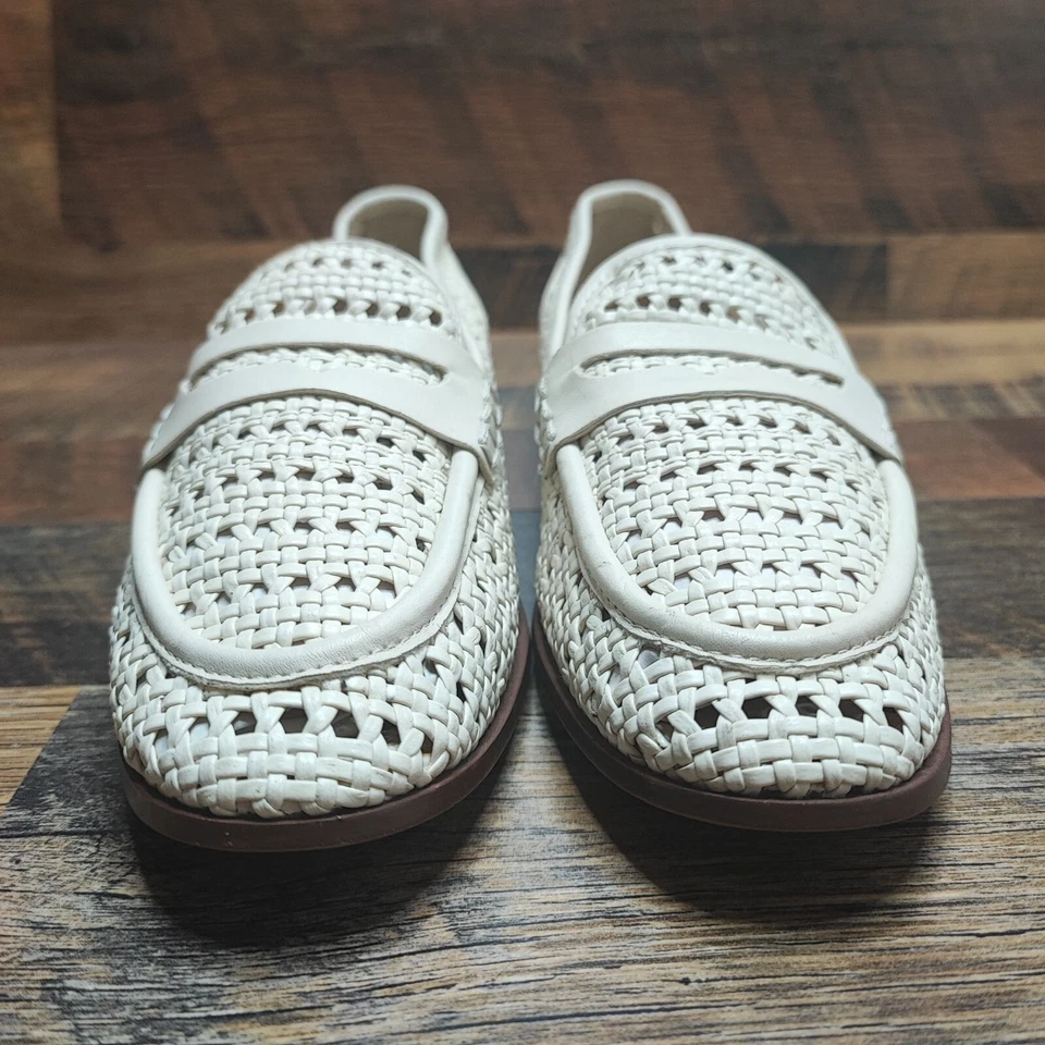 Sam Edelman 女式 Leora 象牙色皮革乐福鞋平底鞋 6 码 — 第 3/4 张图片