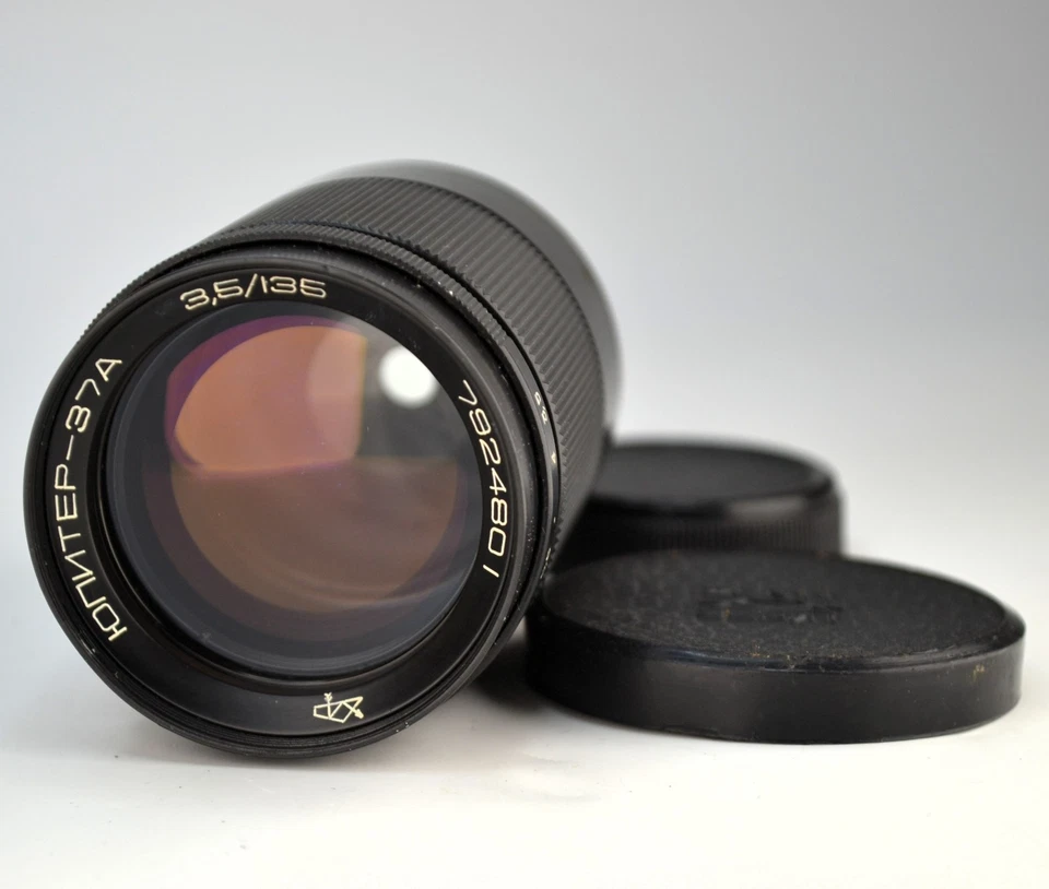 TELEOBJETIVO SOVIÉTICO URSS JÚPITER-37A MOSCÚ 80' LENTE SLR olímpica f3,5/135 mm M42 Foto 2 de 4