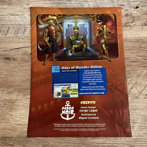 Serge Laget Cargo Noir Days of Wonder Board Game RULES BOOKLET ONLY 2011 - Picture 3 of 4