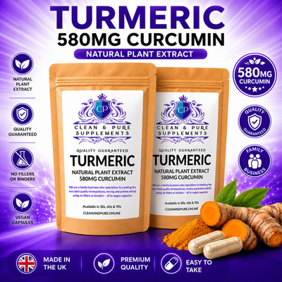 Premium Bio Kurkuma Extrakt aus der Pflanze 90 Kapseln UK hergestellt vegan