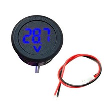 Automotive Voltmeter Dc 4-100v Digital Round Led Display Red Blue Green