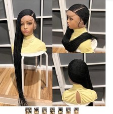 Braided Wig,Ponytail Side Part Braided Cornrows Wig. .. length is 30 inches long