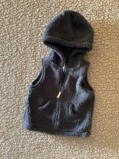 Carter  s Baby Vest Sherpa Fleece Fabric Charcoal Gray 6 Month