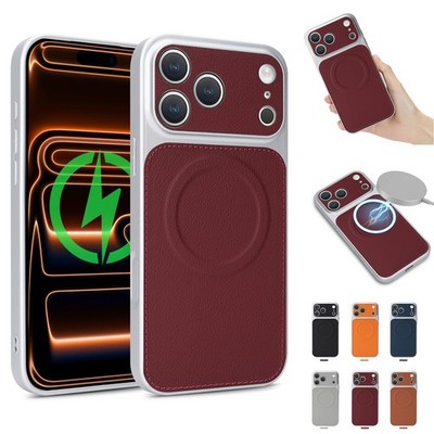 For iPhone 17 Pro Max 16 15 14 Slim Magnetic PU Leather Shockproof Mag Safe Case