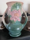 Vintage Roseville Pottery 74-7 Water Lily Double Handle Vase
