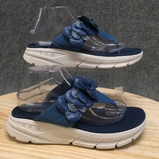 Easy Spirit Sandals Womens 9 M Flip Flops Blue Slip On Floral Open Toe Casual