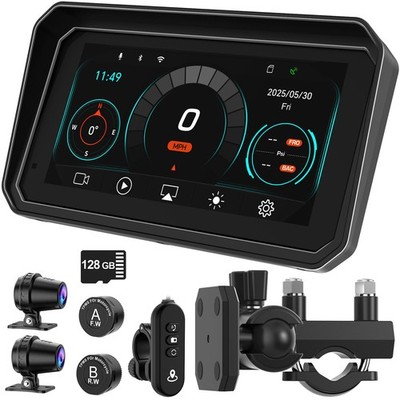2026 Portable 6'' Motorcycle CarPlay GPS Navigation Wireless Android Auto 128G SD