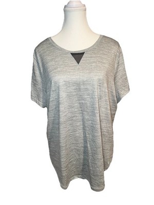 Danskin Now Active T-Shirt XL Light Gray Workout Exercise Cut Away Sides