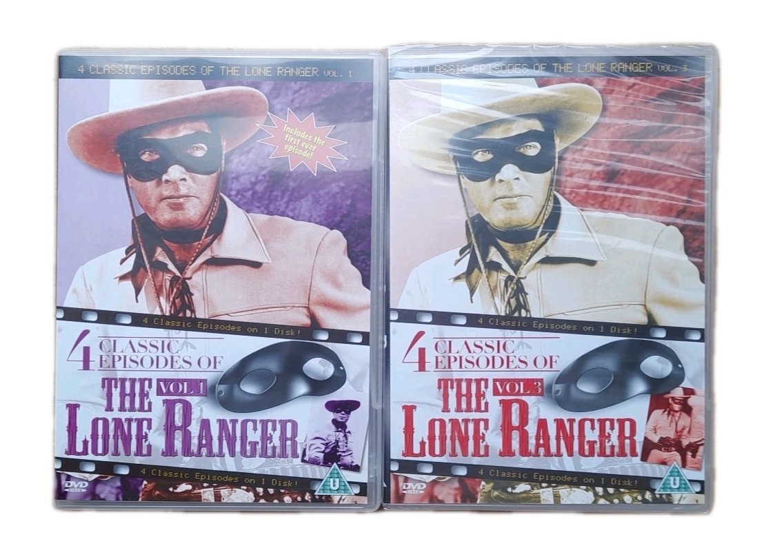The Lone Ranger DVD 8 Classic Episodes Clayton Moore B&W Western TV Series