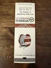 D741 Wireco Wire Rope Corporation St. Joseph Missouri Vintage Matchbook Cover