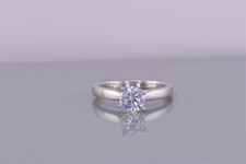 Sterling Silver Classic Cubic Zirconia Solitaire Cathedral Band Ring 925 Sz: 8.5