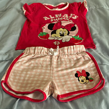 Disney Junior Minnie Mouse Girls 2pc Cotton Pajama Shorts Set Pink/Red 6