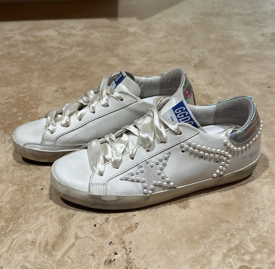 Zapatillas Golden Goose Deluxe Marca Blanco Pearl Star G2U Foto 2 de 4