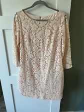 Vince Camuto 3/4 sleeve lace peach color dress size 10