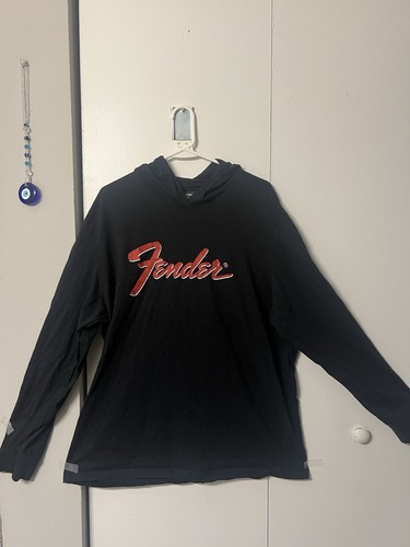 Wrangler Fender Music Graphic Hoodie Pullover Black XL Cotton Long Sleeve