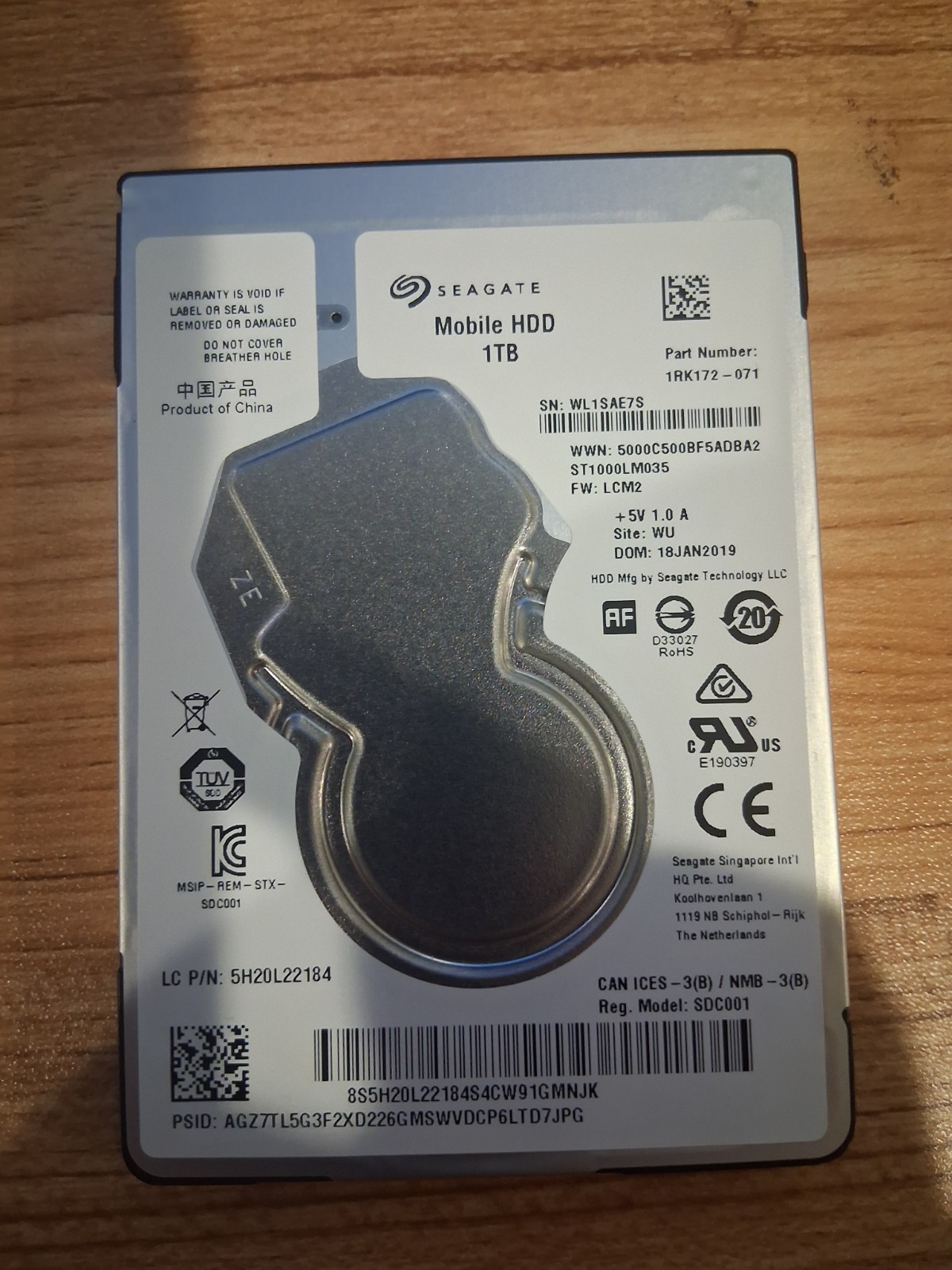 Seagate ST1000LM035 2.5" 1TB - FOR PARTS