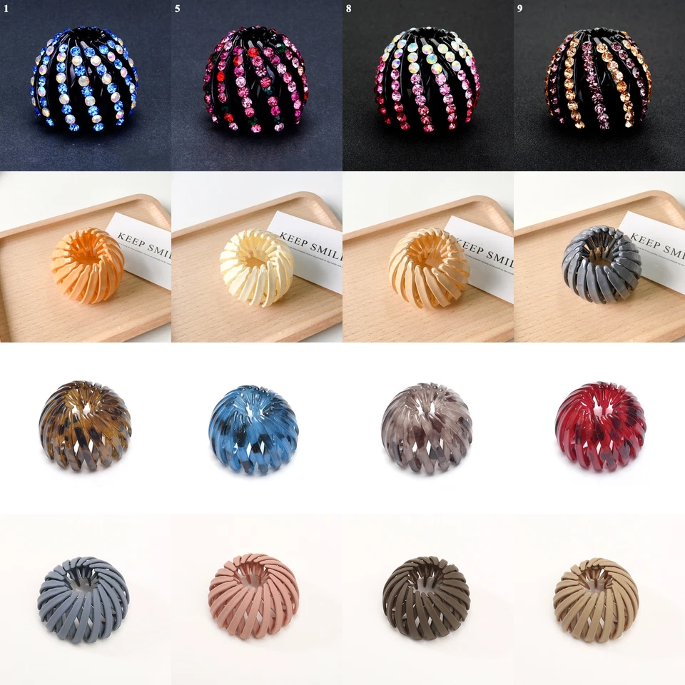 Horquilla para moño de pelo cola de caballo expandible nido de pájaro para mujeres clip garra niñas✿ Foto 2 de 4