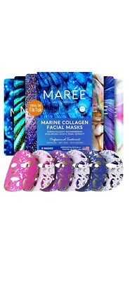 MAREE Collagen Face Mask with Hyaluronic Acid - Sheet Face Masks Skincare 6 Pck 