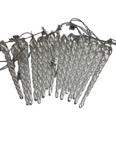 16 Piece Clear Glass Icicle Christmas Ornaments 5"