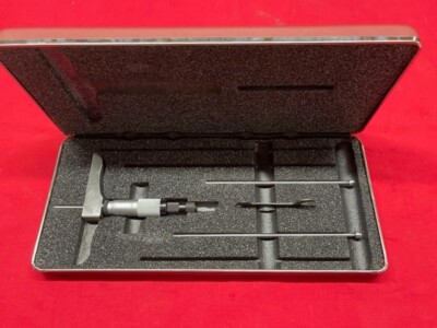 Starrett 443Z-3RL Micrometer Depth Gage 0-3'' with Half Base  IN STOCK